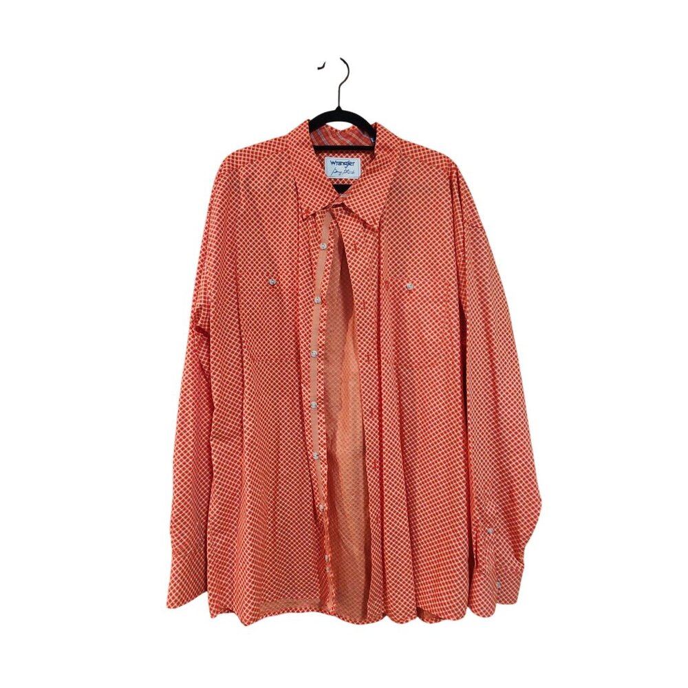 WRANGLER GEORGE STRAIT LONG SLEEVE BUTTON DOWN ONE POCKET SHIRT IN SIENNA CHECK